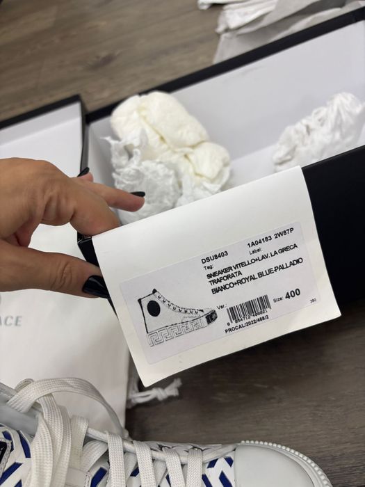 Adidasi Versce white & blue Greca