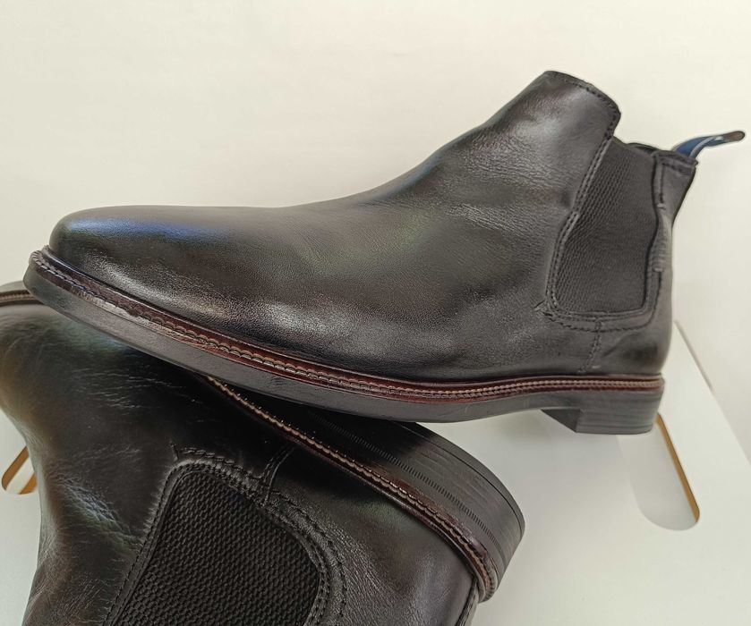 Ghete chelsea 44 plain toe Salamander Italy piele naturala moale