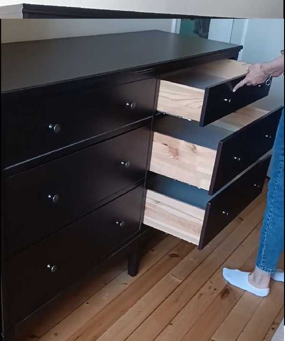 IKEA IDANÄS шкаф със сгъваеми врати, 121x135 см и скрин с 6 шкафчета, 162x95 см