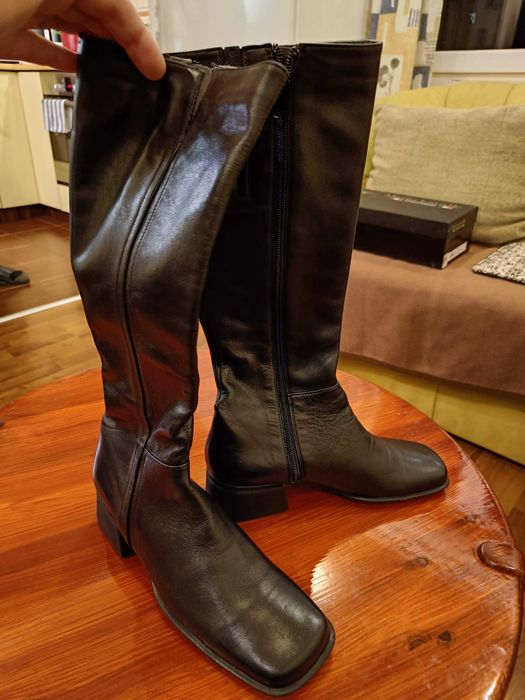 Vand cizme negre dama, din piele naturala