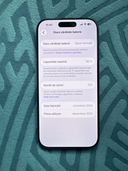 Iphone 16 pro impecabil/98% baterie