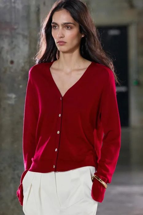 Кардиган Zara шелк в составе, с этикеткой