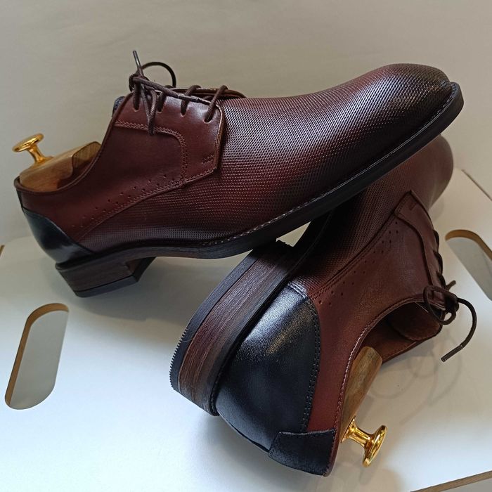 Pantofi derby 43 plain toe premium Oliver Jacob NOI piele naturala