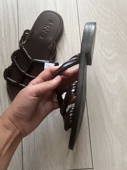 Papuci/sandale Mango, piele naturala, 36, noi