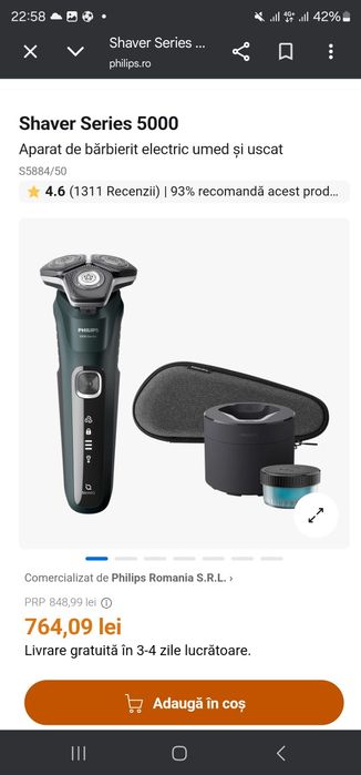 Aparat de ras PHILIPS Shaver Series 5000 S5885/69