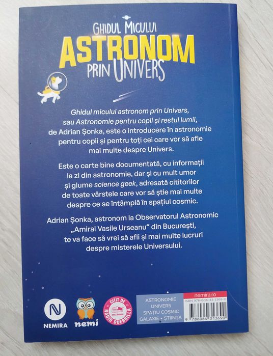 Carte copii Ghidul micului astronom prin Univers de Adrian Șonka