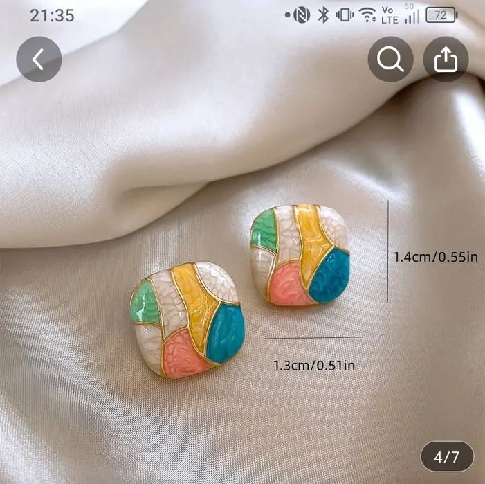 Винтидж тюркоазени висящи обеци, подарък за елегантната визия на сякаш