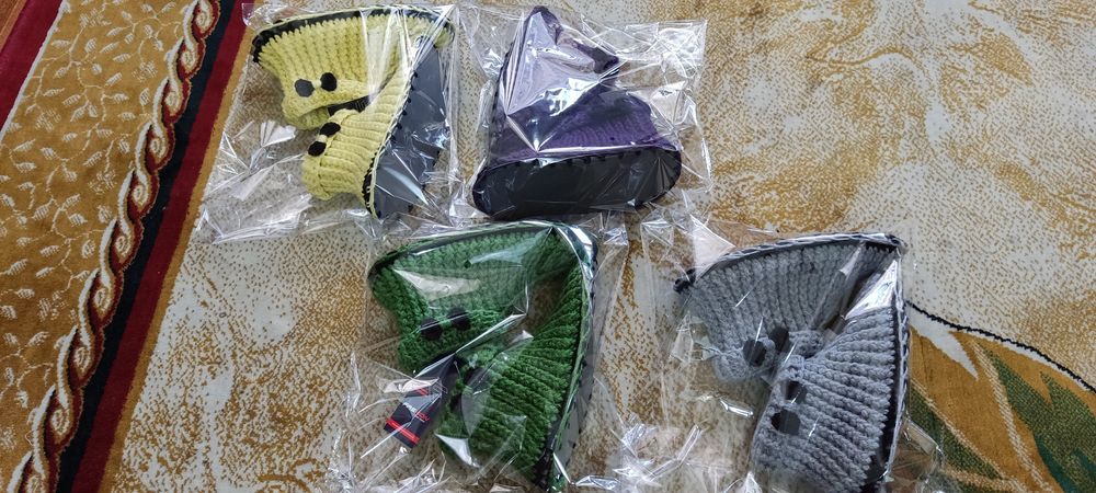 Вязаные сапожки для улицы с гелевой подошвой внутри синтепоном