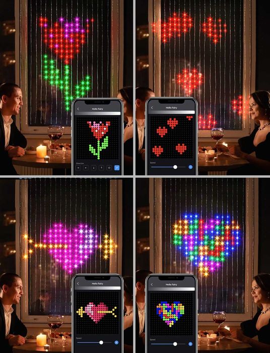 Светлина завеса с Wifi 540LEDs 1.50 x 2 м - програмируема Lphianx