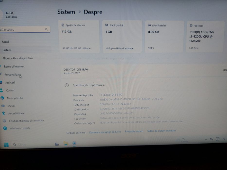 Laptop Acer E1 572G i5 4200U