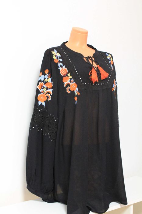 Bluza neagra din panza fina 100%