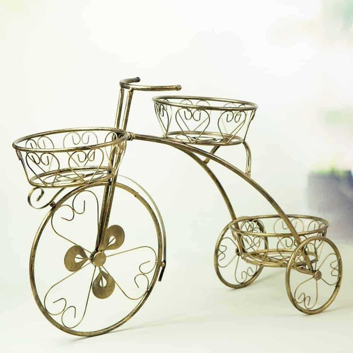 Нов Бял Велосипед Поствка за 3 бр Саксий - Цветарник Колело БЯЛО