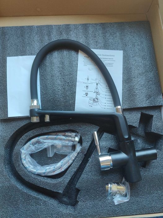 Baterie Bucatarie cu ieșire pt apa filtrata Dus Mobil Noua - 3 cai