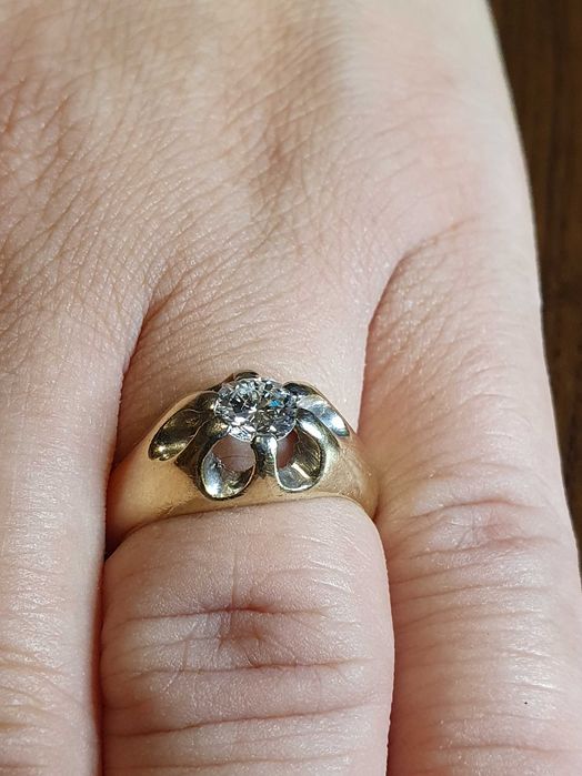 Colectie personala Gypsy aur masiv cu diamant natural FLAWLESS 0,85CT