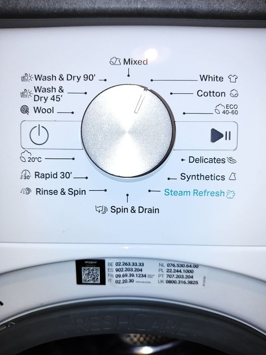Комбинирана пералня със сушилня Whirlpool FFWDB 864349 BV EE