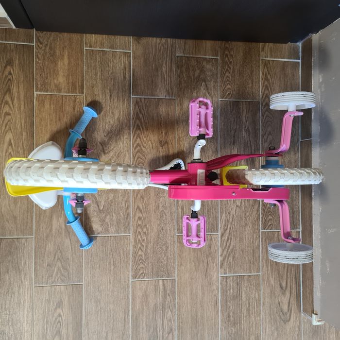 Колело за момиче, Модел Peppa Pig, Nickelodeon, 10", С педали, Помощни