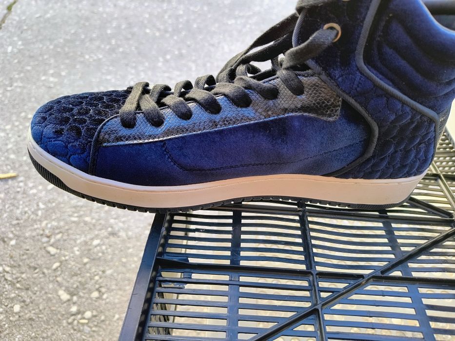 Нови боти ZARA кожа и набук, тъмно синьо