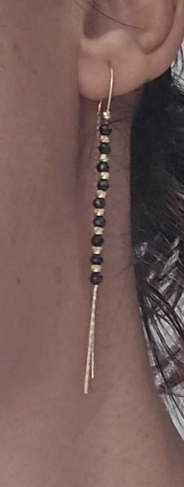 Златни обеци с камъни Оникси