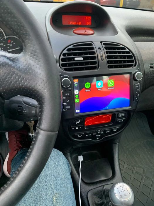 Navigatie GPS Android 15 Dedicata Peugeot 206 - QLed CarPlay DSP