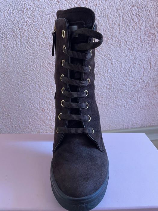 кафяви велурени боти Maimai