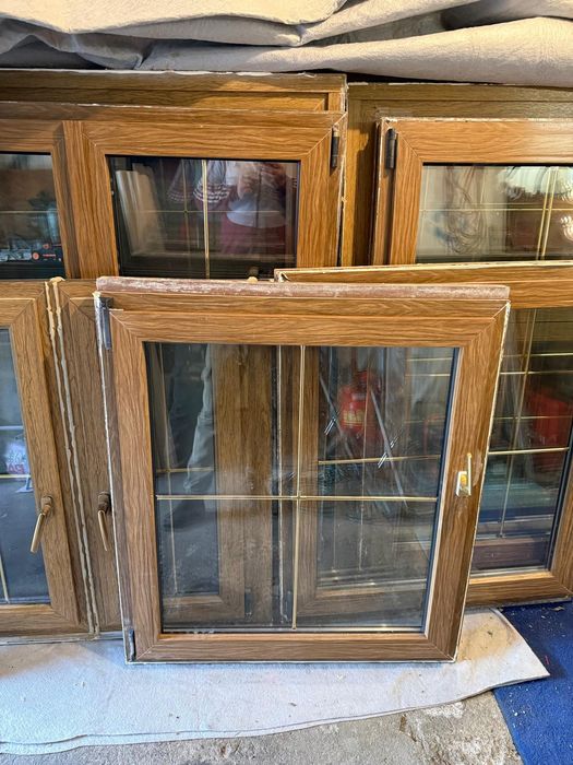 Ferestre Termopan folosite, calitate bună – 37 buc, maro