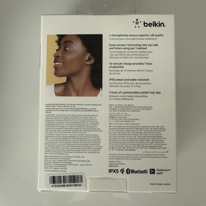 Безжични слушалки Belkin SOUNDFORM Rise True, черни