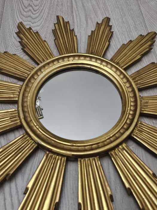 Френско Позлатено дървено огледало Слънце