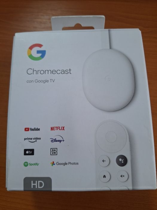 Chromecast cu Google TV (HD) – model G454V, complet cu telecomandă și cablu