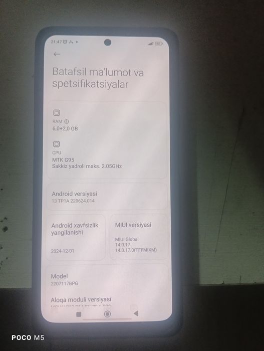 Poco M5S holati yaxshi hamma narsasi bor