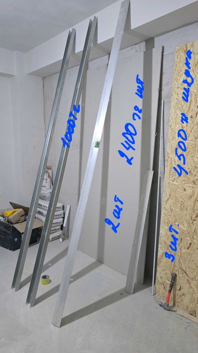 Гипсокартон, ОСБ панель, профиль, черновик.