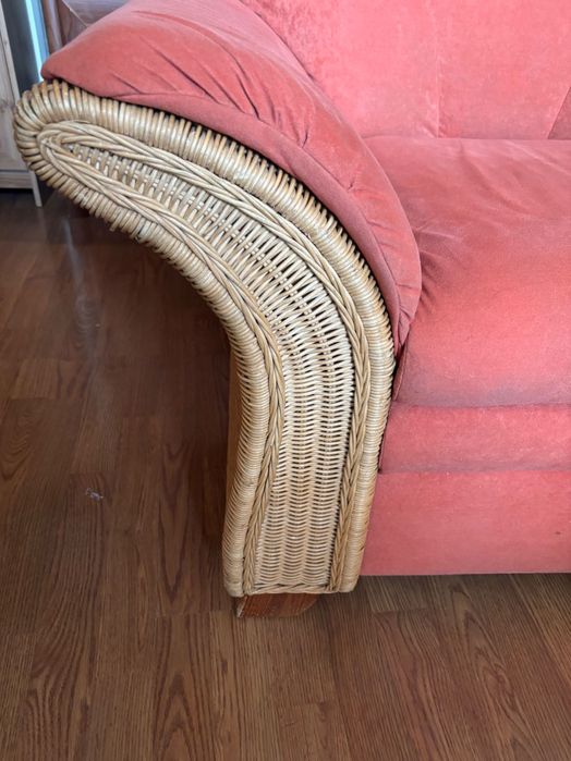 Ретро кресло/фотьойл с естествен ратан