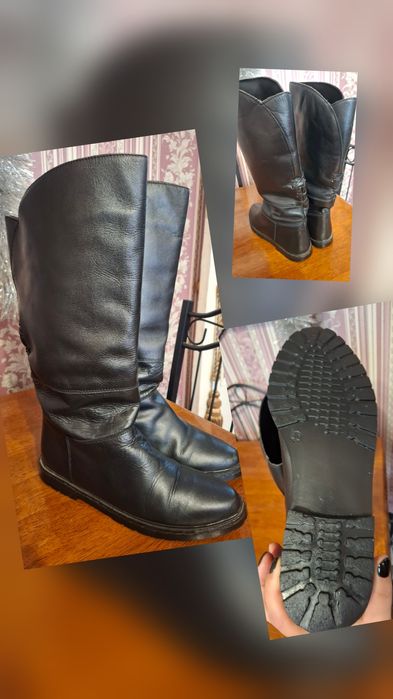 Сапоги кожанные производство Партугалия и Батильоны натуральная замша