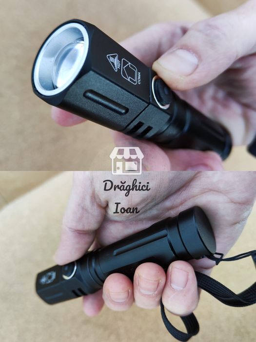 Lanterna mini - led PM10 LASER, din aliaj si cu acumulator 18650