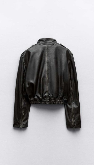 Geacă din piele naturală Zara