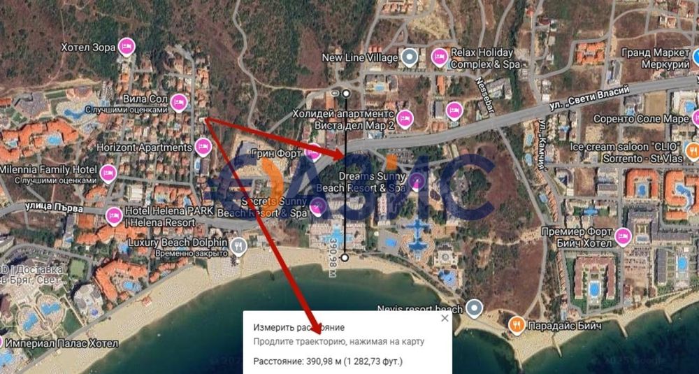 Студио на 2-ри етаж, комплекс Съни Айо, Свети Влас, България - 41,93