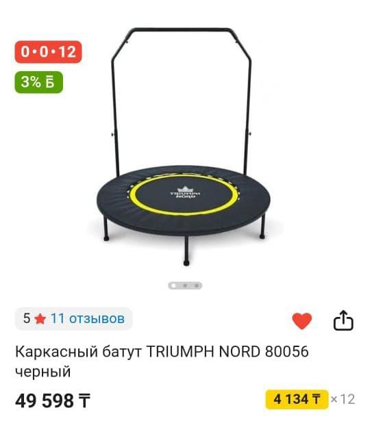 Каркасный батут TRIUMPH NORD