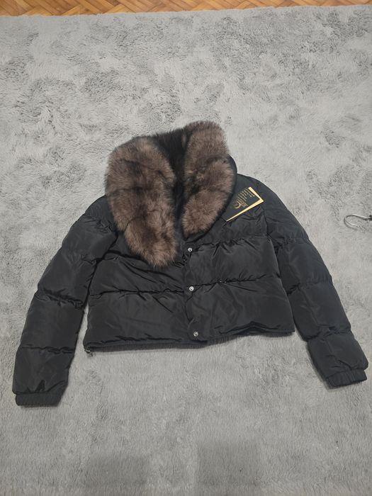 Geaca dama cu guler din blana naturala