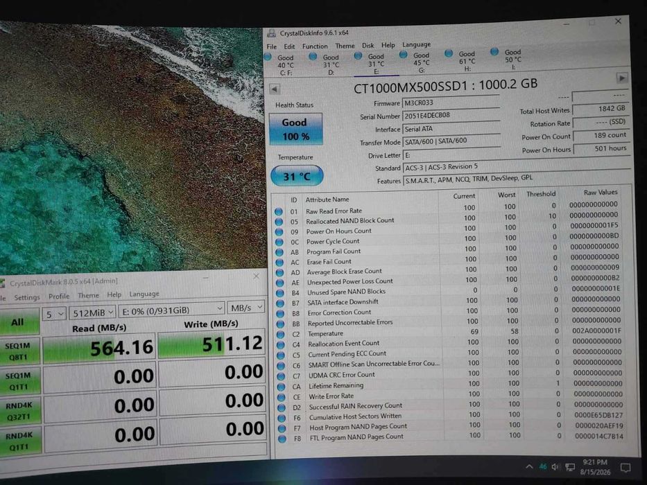 1TB Sata SSD Crucial MX500