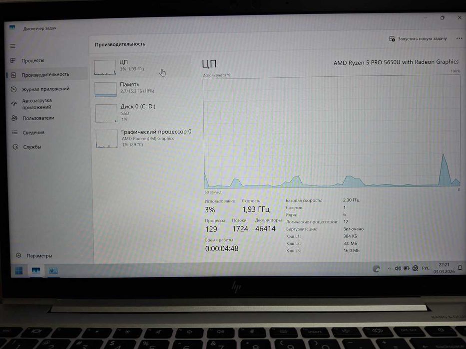 HP Elitebook ryzen5pro 16/256