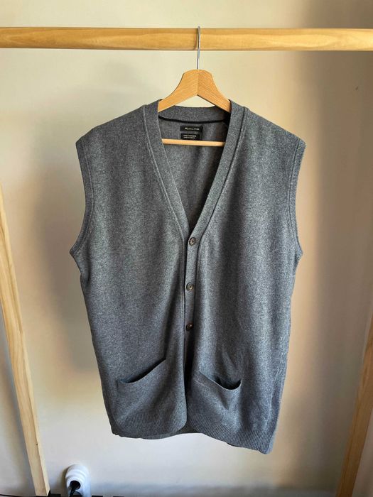 Мъжки вълнен елек Massimo Dutti в сив цвят