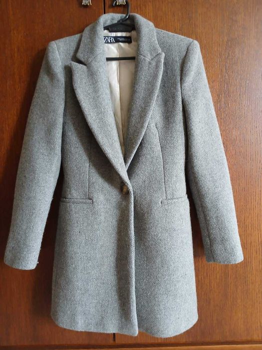 ZARA/ЗАРА сиво вълнено палто