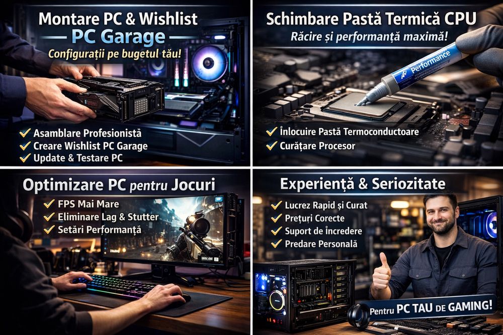 Montare PC | Wishlist PC Garage | Schimbare pasta CPU | Optimizare