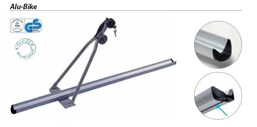 Suport bicicleta ALUMINIU cu ANTIFURT pe bare transversale pavilion auto / CRUZ