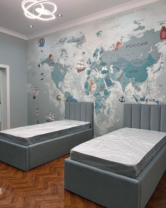 Детская мягкая кровать с подъёмным механизмом