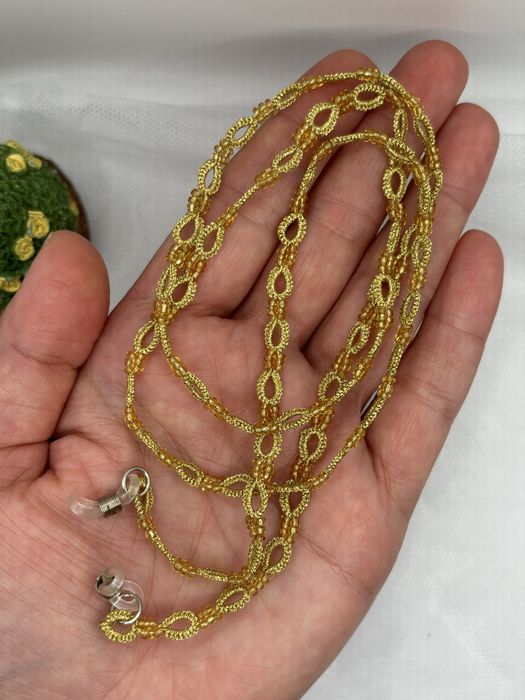 Синджирче за очила Ръчно изплетени Метален конец и стъклени мъниста