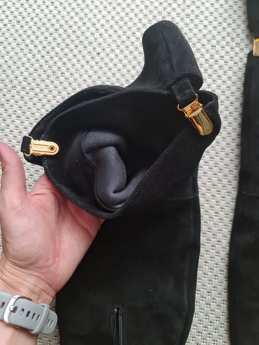 Cizme peste genunchi foarte lungi deosebite piele intoarsa 37