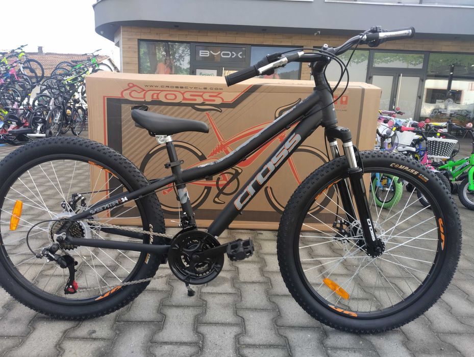CROSS Алуминиев велосипед 24" SPEEDSTER boy 2db черен/сив