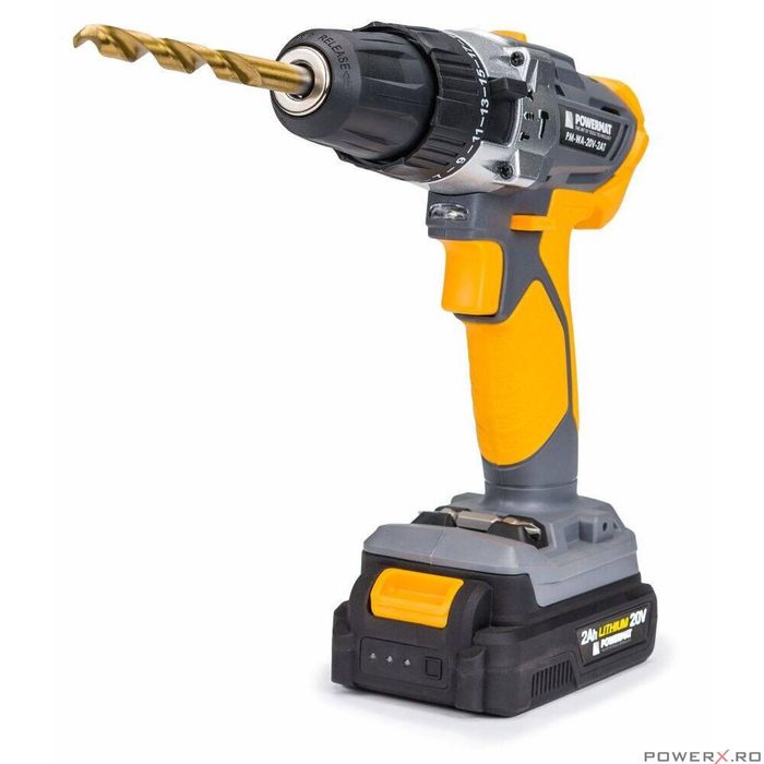 Masina gaurit cu percutie 2 acumulatori 20V2Ah, bormasina, filetanta,