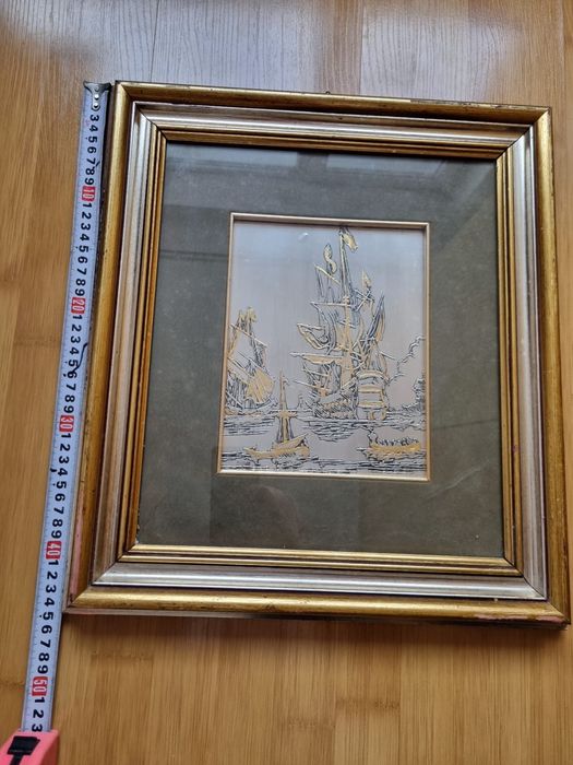 Tablou din argint 999 + foiță de aur,  ediție limitată, certificat .