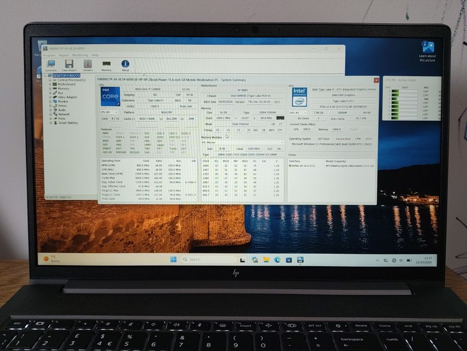 HP ZBook Power G8 workstation i7-11800H, Nvidia T600 4GB, 512GB SSD